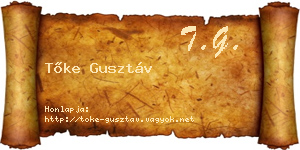 Tőke Gusztáv névjegykártya